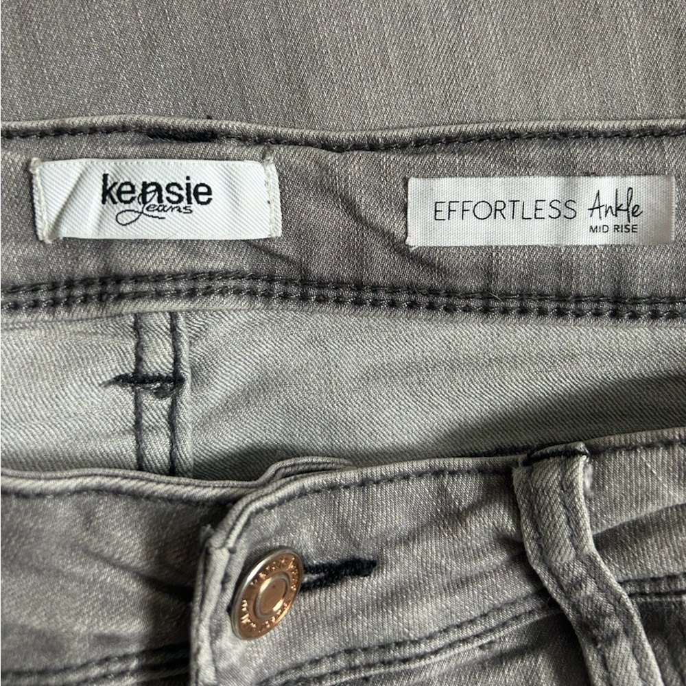 Kensie Effortless Ankle Jeans Grey Mid Rise Slim Leg Stretch Denim - Size 10/30